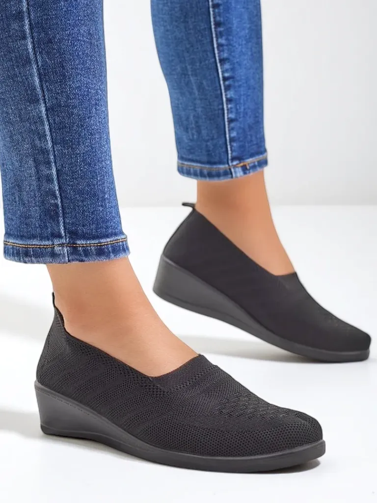 Hot Mokasyny damskie na niskim koturnie Epoles Mokasyny Na Obcasie