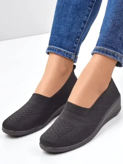 Hot Mokasyny damskie na niskim koturnie Epoles Mokasyny Na Obcasie