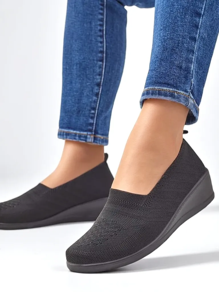 Hot Mokasyny damskie na niskim koturnie Epoles Mokasyny Na Obcasie