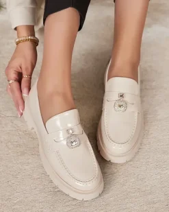 Discount Mokasyny damskie lakierowane Bemies Półbuty|Mokasyny Na Płaskiej Podeszwie