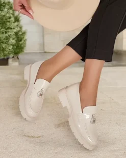 Discount Mokasyny damskie lakierowane Bemies Półbuty|Mokasyny Na Płaskiej Podeszwie