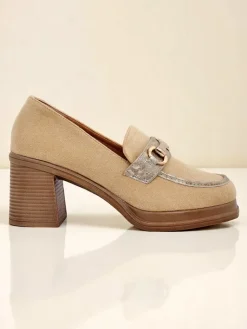 Online Mokasyny damskie na słupku Apareus Mokasyny Na Obcasie