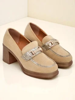 Online Mokasyny damskie na słupku Apareus Mokasyny Na Obcasie