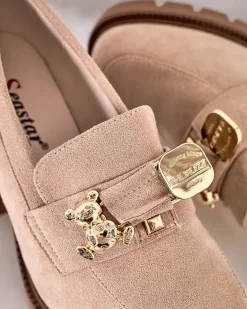 Sale Mokasyny damskie na wysokim słupku Nezii Mokasyny Na Obcasie