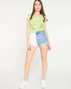 owy zielony top z printem Bluzki / Koszule / Koszulki