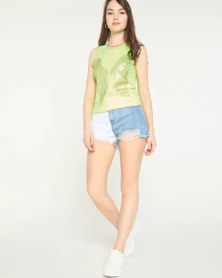 owy zielony damski top ze złotym nadrukiem skrzydeł Bluzki / Koszule / Koszulki