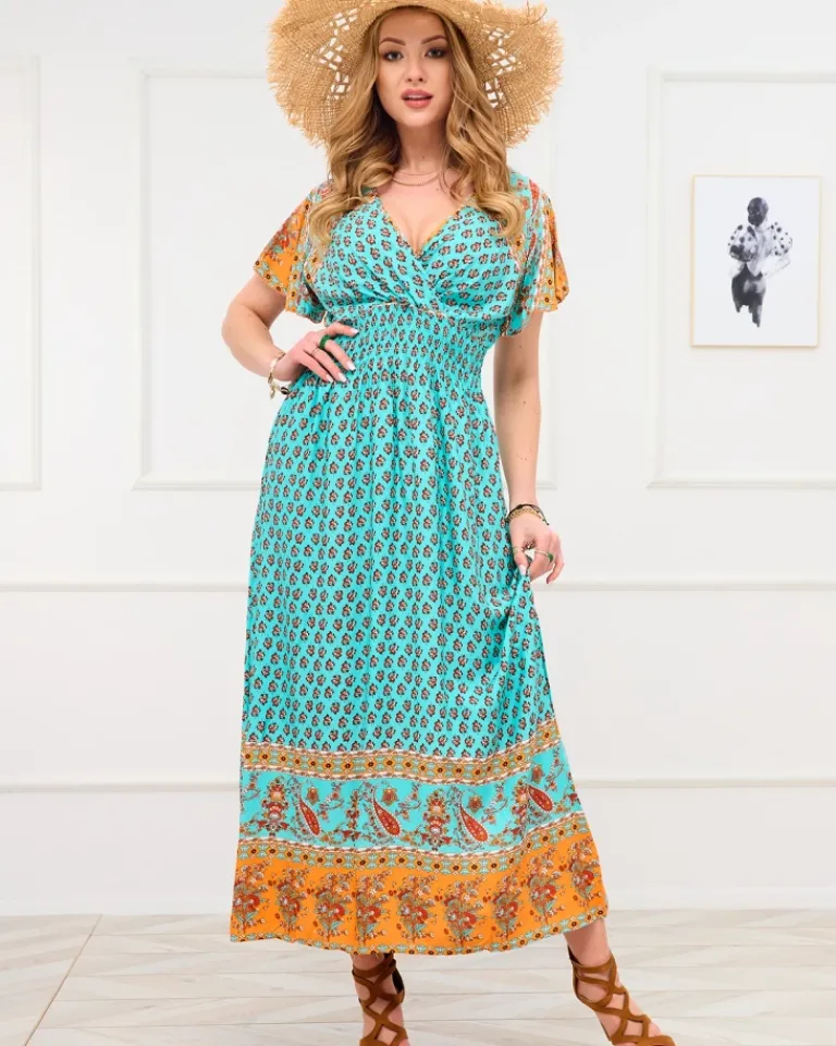 New Niebieska letnia sukienka damska Sukienki Letnie|Plus Size