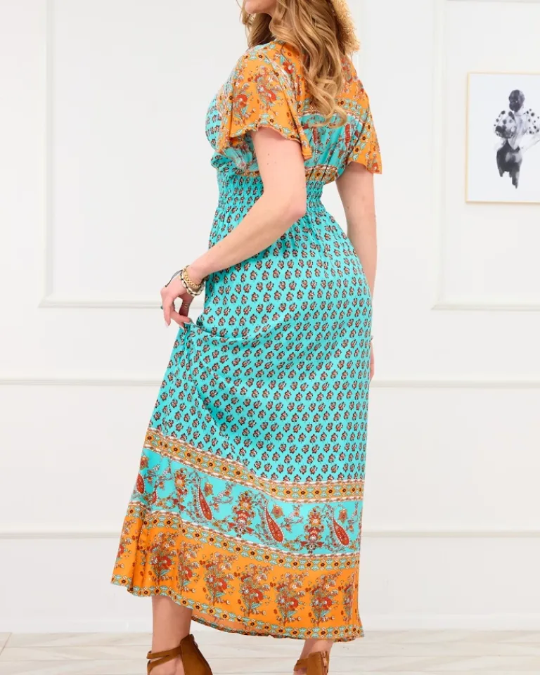 New Niebieska letnia sukienka damska Sukienki Letnie|Plus Size