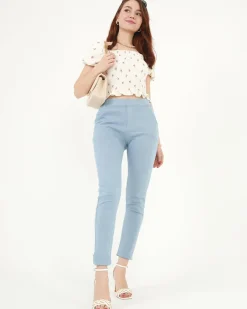 Best Niebieskie tregginsy damskie Legginsy / Tregginsy