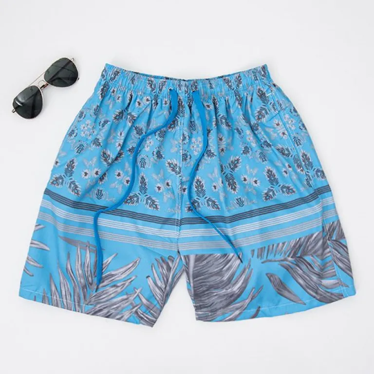 Niebieskie wzorzyste męskie sportowe spodenki szorty Spodnie