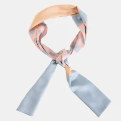 Best Niebiesko-pomarańczowa apaszka damska w groszki Damskie Chusty / Apaszki / Szaliki