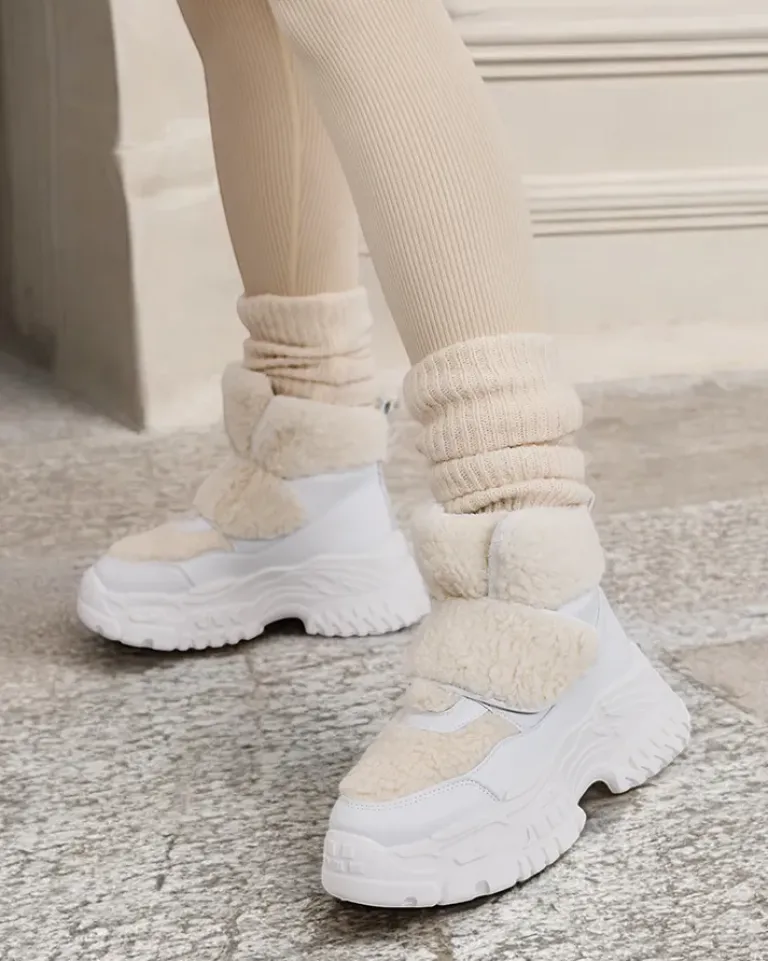 New Śniegowce damskie z kożuszkiem Segulla Śniegowce|Botki Z Grubym Ociepleniem