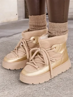 Sale Śniegowce damskie sznurowane Iniuc Śniegowce|Botki Z Delikatnym Ociepleniem