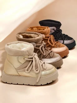 Sale Śniegowce damskie sznurowane Iniuc Śniegowce|Botki Z Delikatnym Ociepleniem