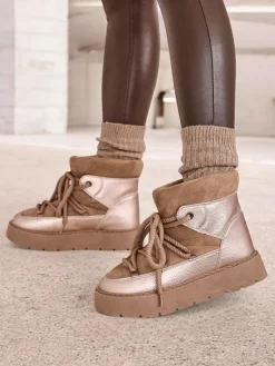 Online Śniegowce damskie sznurowane Iniuc Śniegowce|Botki Z Delikatnym Ociepleniem