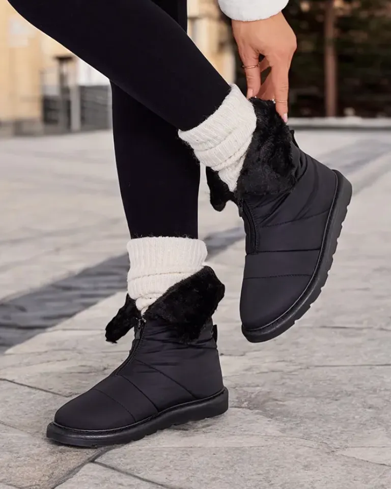 Best Śniegowce damskie Nesisa Botki Z Delikatnym Ociepleniem|Botki Na Płaskim Obcasie