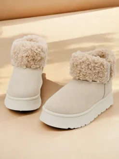 Clearance Śniegowce damskie z kożuszkiem Rovvoy Śniegowce|Botki Z Delikatnym Ociepleniem