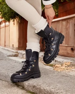 Clearance Śniegowce damskie sznurowane Lorii Śniegowce|Botki Z Grubym Ociepleniem