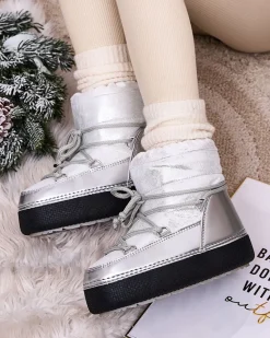 Śniegowce damskie sznurowane Yevnoie Śniegowce|Botki Z Delikatnym Ociepleniem