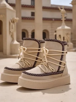 Sale Śniegowce damskie sznurowane Stozi Śniegowce|Botki Z Delikatnym Ociepleniem