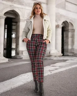 Outlet Ocieplane damskie spodnie typu tregginsy PLUS SIZE Legginsy / Tregginsy|Plus Size