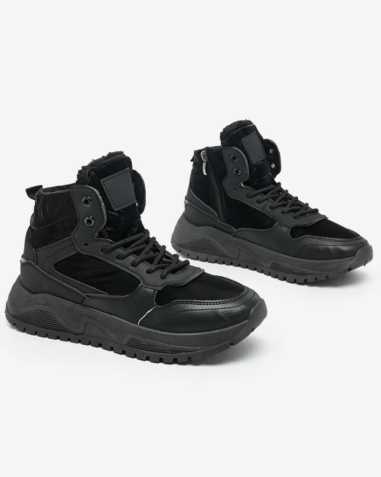 New Ocieplane sneakersy damskie z futerkiem Retodaf Damskie Trapery|Ocieplane