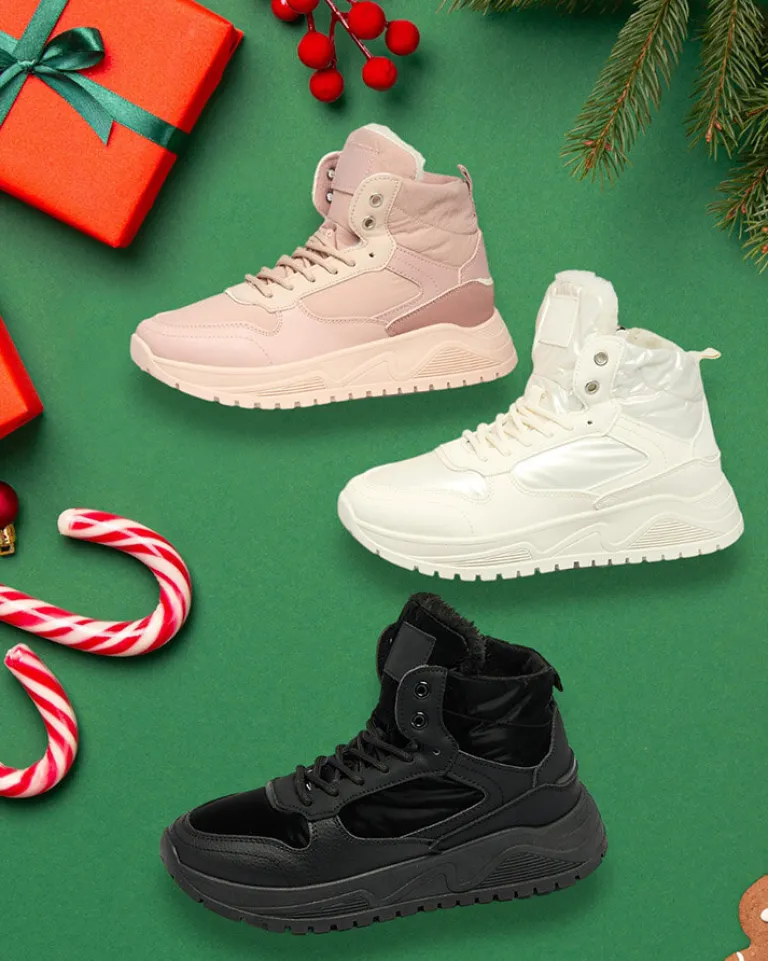 New Ocieplane sneakersy damskie z futerkiem Retodaf Damskie Trapery|Ocieplane