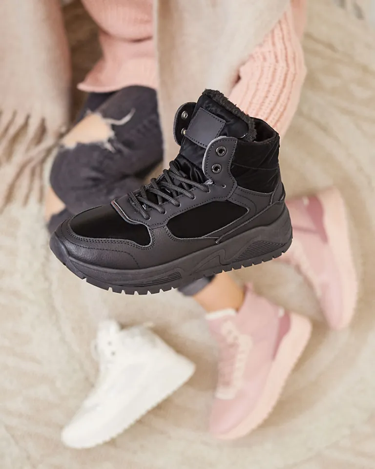 New Ocieplane sneakersy damskie z futerkiem Retodaf Damskie Trapery|Ocieplane