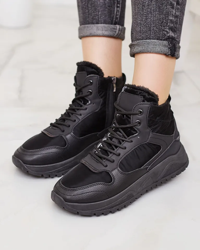 New Ocieplane sneakersy damskie z futerkiem Retodaf Damskie Trapery|Ocieplane