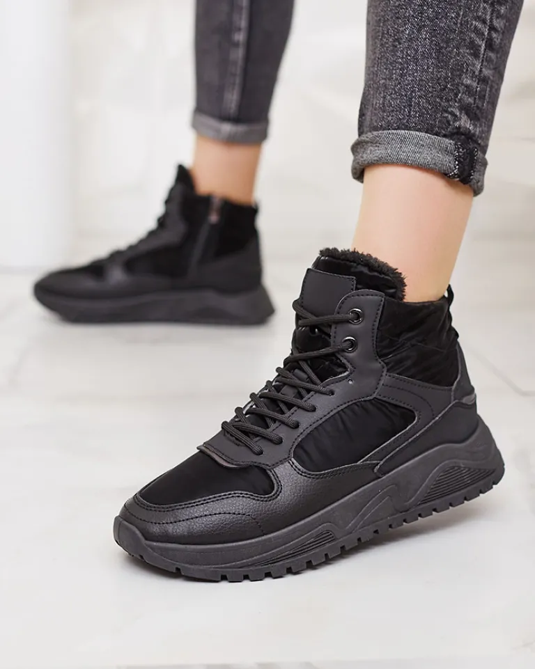 New Ocieplane sneakersy damskie z futerkiem Retodaf Damskie Trapery|Ocieplane