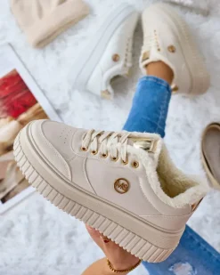 Hot Ocieplane sneakersy damskie z futerkiem Sofi Damskie Ocieplane|Sneakersy