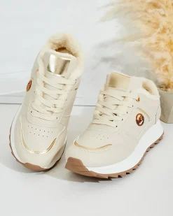 Sale Ocieplane sneakersy damskie z futerkiem Boris Damskie Ocieplane|Sneakersy