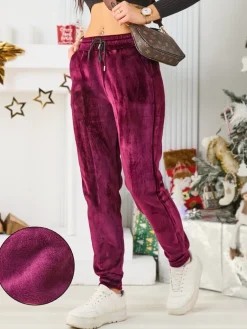 Discount Ocieplane spodnie dresowe damskie Spodnie Dresowe