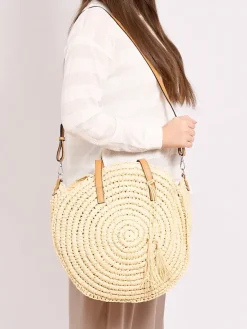 Best Okrągła torba wiklinowa Damskie Materiałowe|Wiklinowe I Słomiane