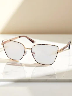 Clearance Okulary przeciwsłoneczne w kwadracie lekko przyciemnione Olattes Damskie Okulary Przeciwsłoneczne