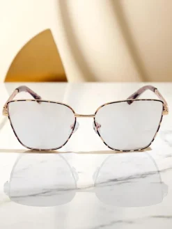 Clearance Okulary przeciwsłoneczne w kwadracie lekko przyciemnione Olattes Damskie Okulary Przeciwsłoneczne