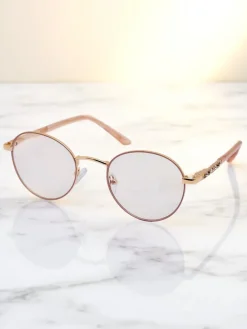 Discount Okulary przeciwsłoneczne okrągłe lekko przyciemnione Felinea Damskie Okulary Przeciwsłoneczne