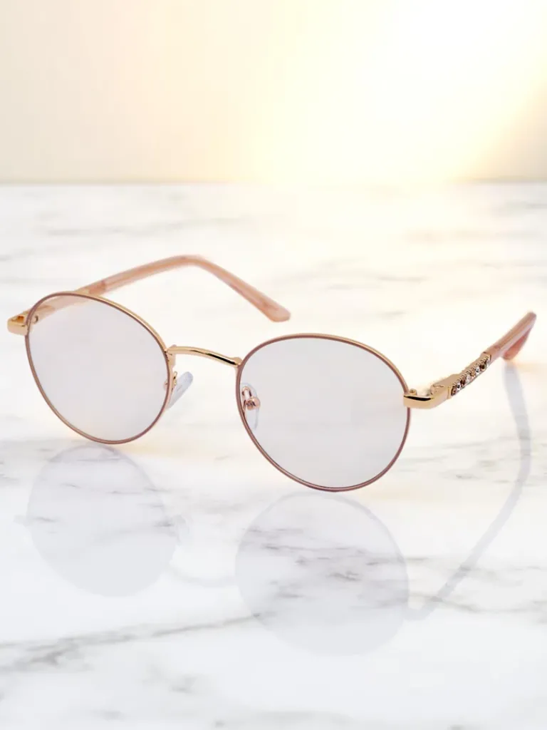 Discount Okulary przeciwsłoneczne okrągłe lekko przyciemnione Felinea Damskie Okulary Przeciwsłoneczne