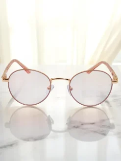 Discount Okulary przeciwsłoneczne okrągłe lekko przyciemnione Felinea Damskie Okulary Przeciwsłoneczne