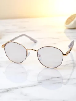 Hot Okulary przeciwsłoneczne okrągłe lekko przyciemnione Felinea Damskie Okulary Przeciwsłoneczne