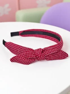 Sale Opaska do włosów z kokardką w kratkę Gosia Damskie Akcesoria Do Włosów