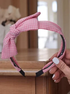 Sale Opaska do włosów z kokardką w kratkę Gosia Damskie Akcesoria Do Włosów