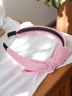 Sale Opaska do włosów z kokardką w kratkę Gosia Damskie Akcesoria Do Włosów