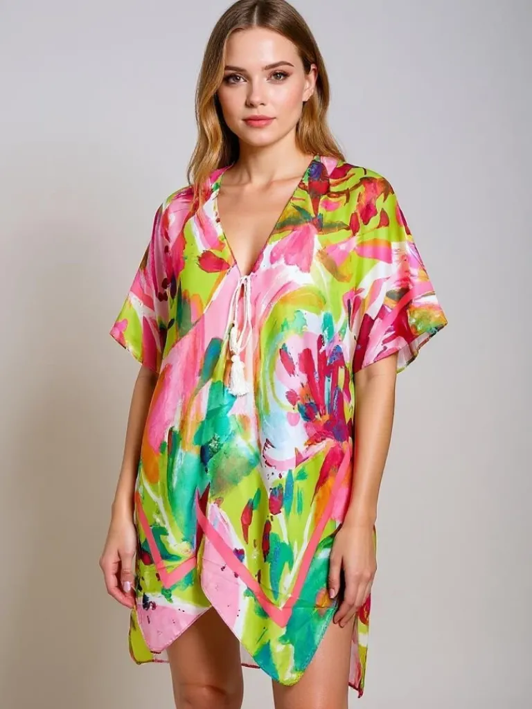 Sale Pareo- Tunika letnia plażowa damska wzorzysta Wild Coast Narzutka Plażowa|Bluzki / Koszule / Koszulki