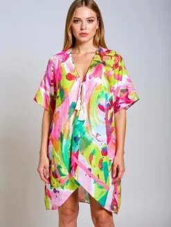 Sale Pareo- Tunika letnia plażowa damska wzorzysta Wild Coast Narzutka Plażowa|Bluzki / Koszule / Koszulki