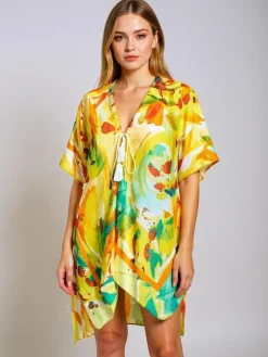 Pareo- Tunika letnia plażowa damska wzorzysta Wild Coast Narzutka Plażowa|Bluzki / Koszule / Koszulki