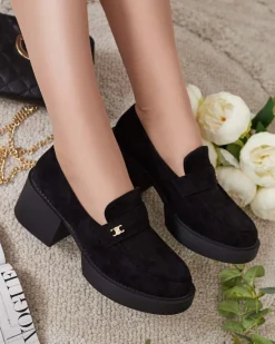 Hot Półbuty damskie na wysokim słupku Pegorami Półbuty|Mokasyny Na Obcasie