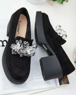 Hot Półbuty damskie na wysokim słupku Pegorani Półbuty|Mokasyny Na Obcasie