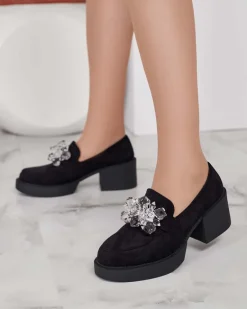 Hot Półbuty damskie na wysokim słupku Pegorani Półbuty|Mokasyny Na Obcasie