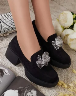 Hot Półbuty damskie na wysokim słupku Pegorani Półbuty|Mokasyny Na Obcasie